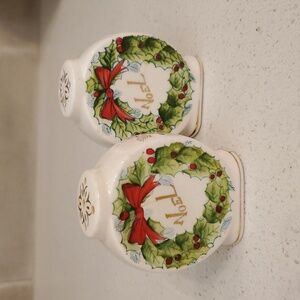 Vintage Christmas Noel Hand Painted Salt & Pepper Shakers